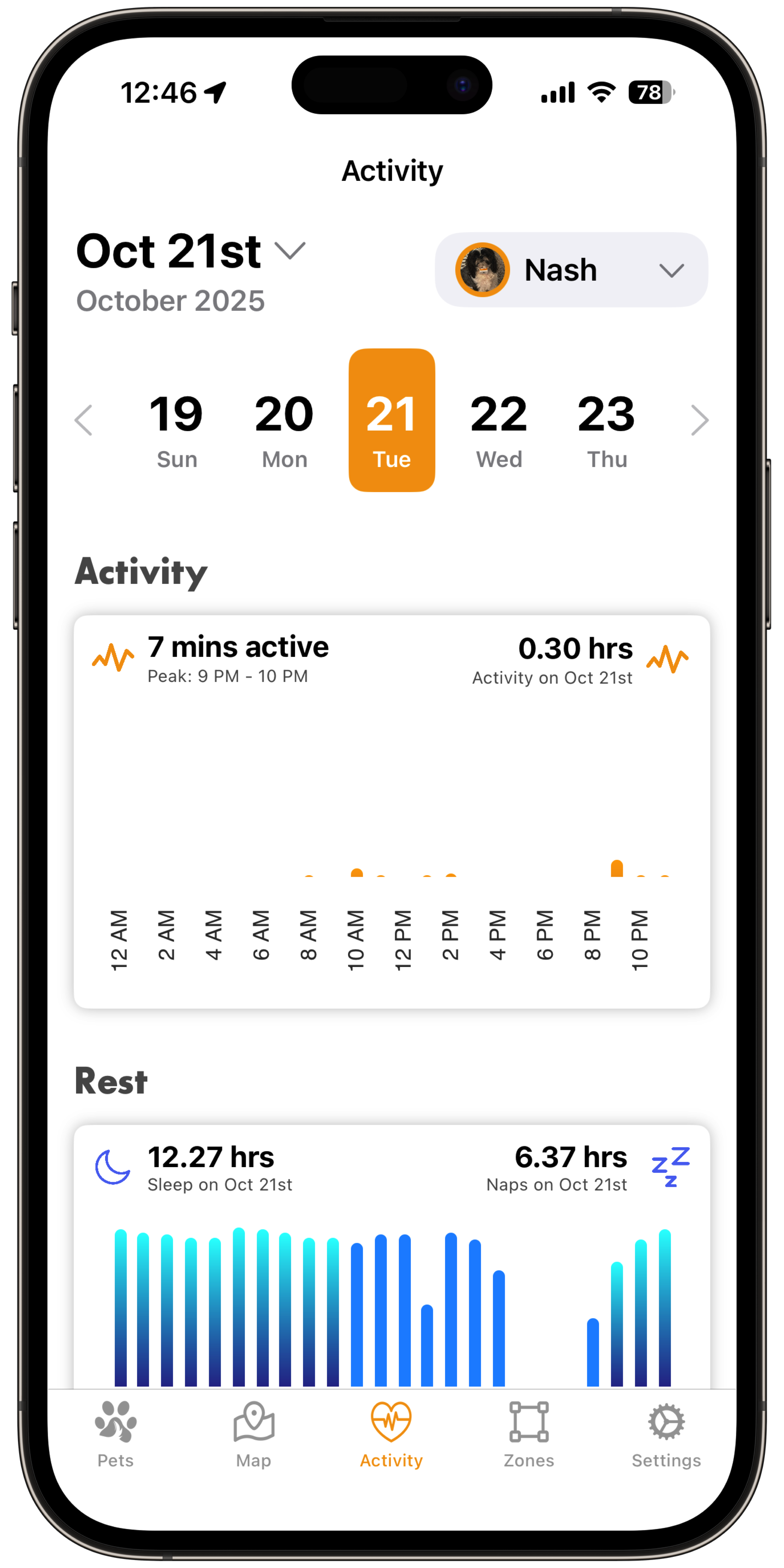 ToughTail activity history calendar view