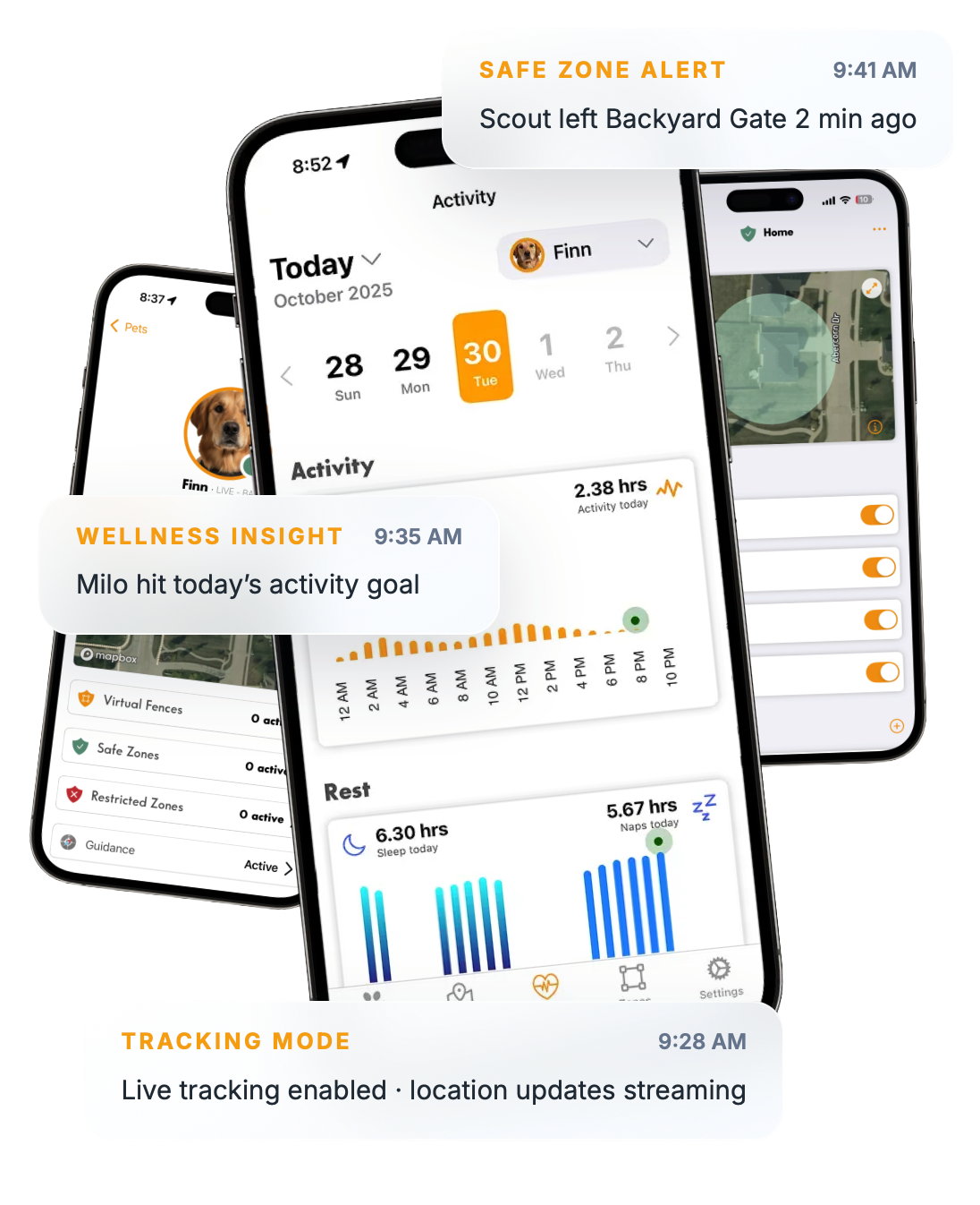 ToughTail notifications example showing iOS style cards.